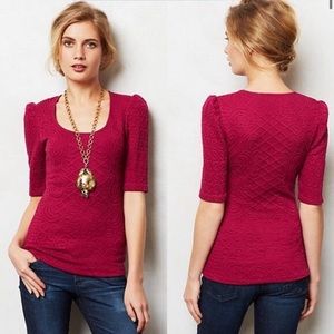 ANTHROPOLOGIE Deletta “Athlone” Baroque Puff Sleeve Top size S